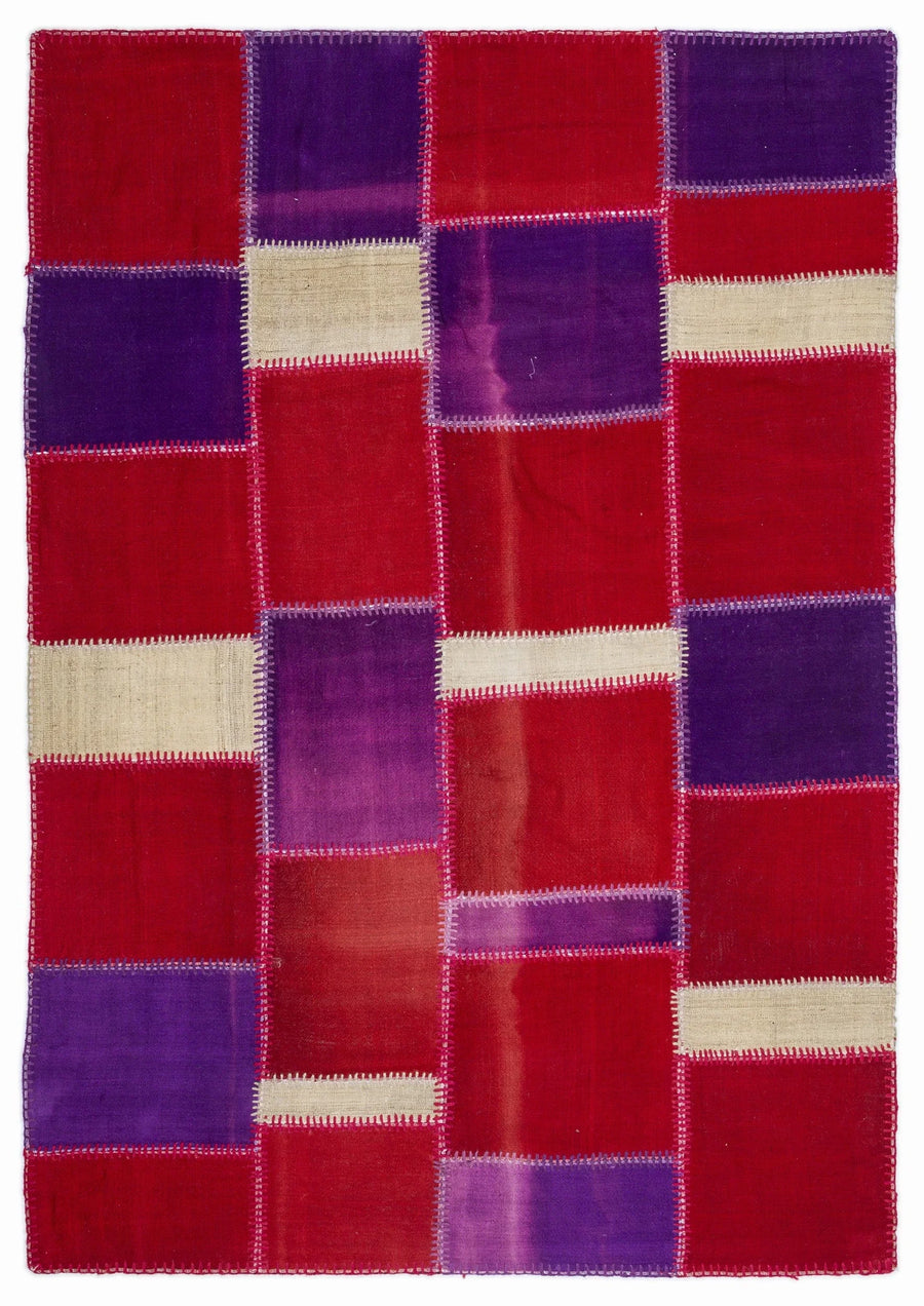 Pembe Anadolu Geometrik Modern Yün Halı 160x230 - Özel Seri