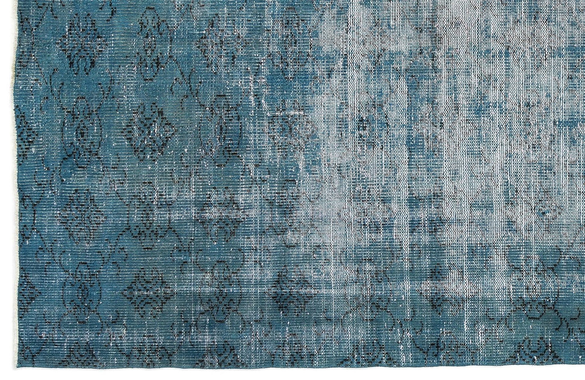 Antrasit Beyaz Bohem Eskitme Yün Halı 170x272