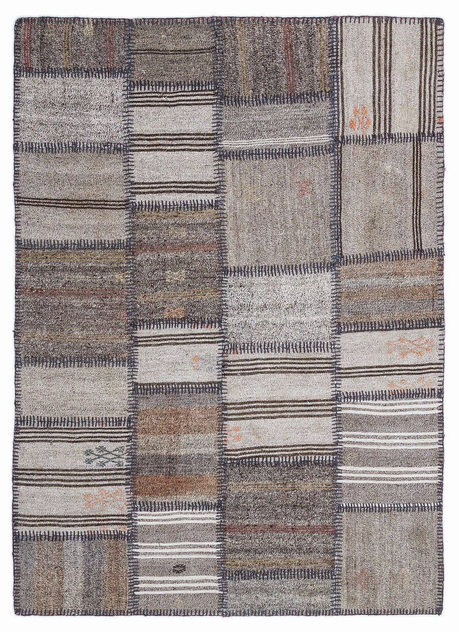 Bej Anadolu Bohem Geometrik Yün Halı 160x230 - Özel Seri