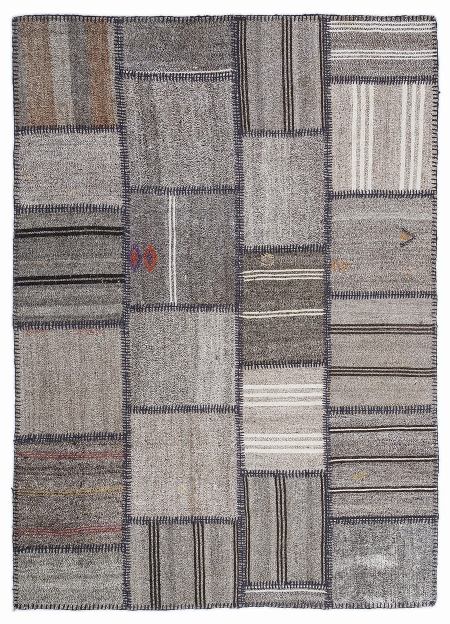 Bej Anadolu Bohem Geometrik Yün Halı 160x230 - Özel Seri