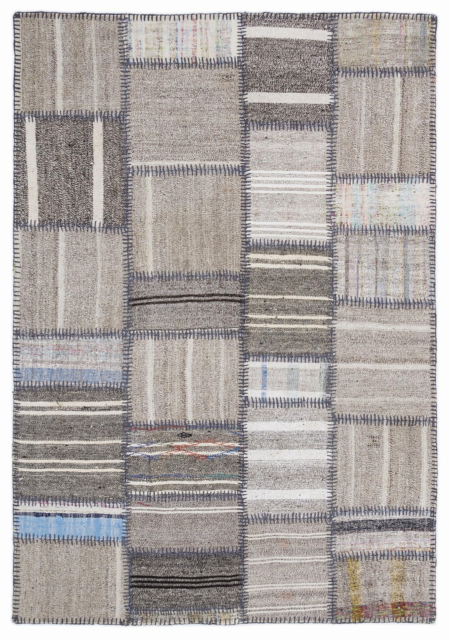 Bej Anadolu Geometrik Modern Yün Halı 160x230 - Özel Seri
