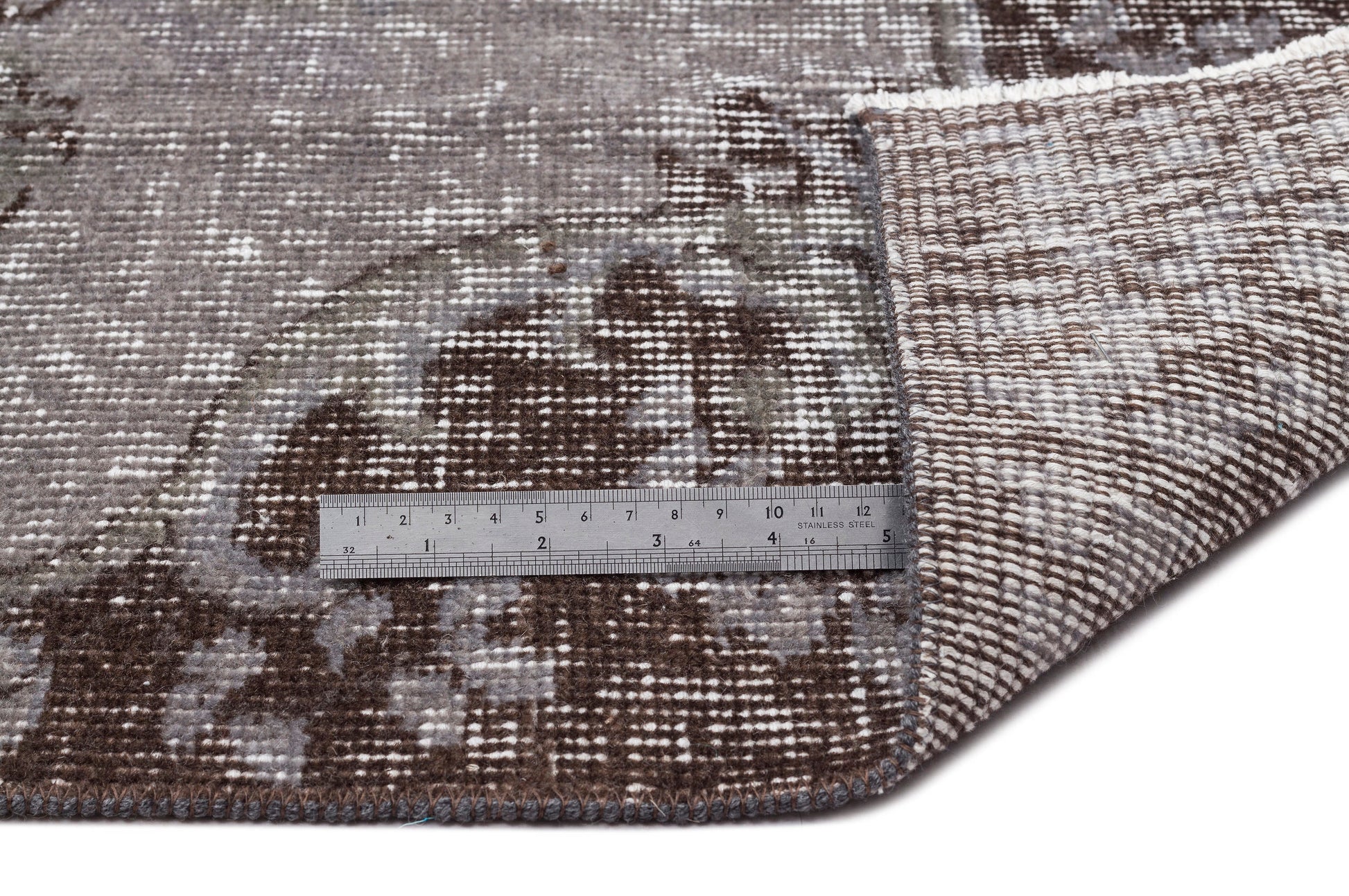 Atina Gri Eskitme Yün El Dokuma Halısı 170 x 267 Apex Unique