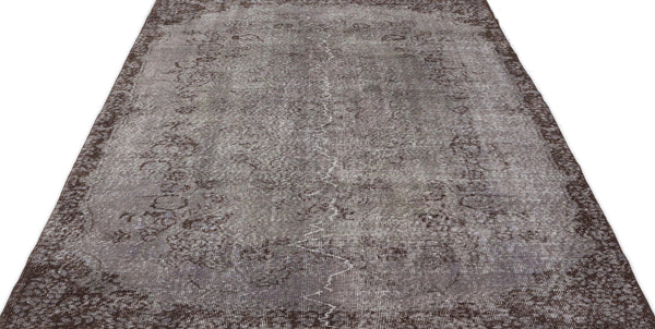 Gri Anadolu Eskitme Geometrik Yün Halı 170x267 - Özel Seri