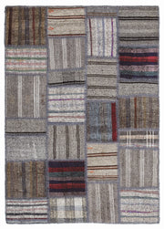 Teselya Bej Çizgili Yün El Dokuma Halısı 160 x 230 Apex Unique