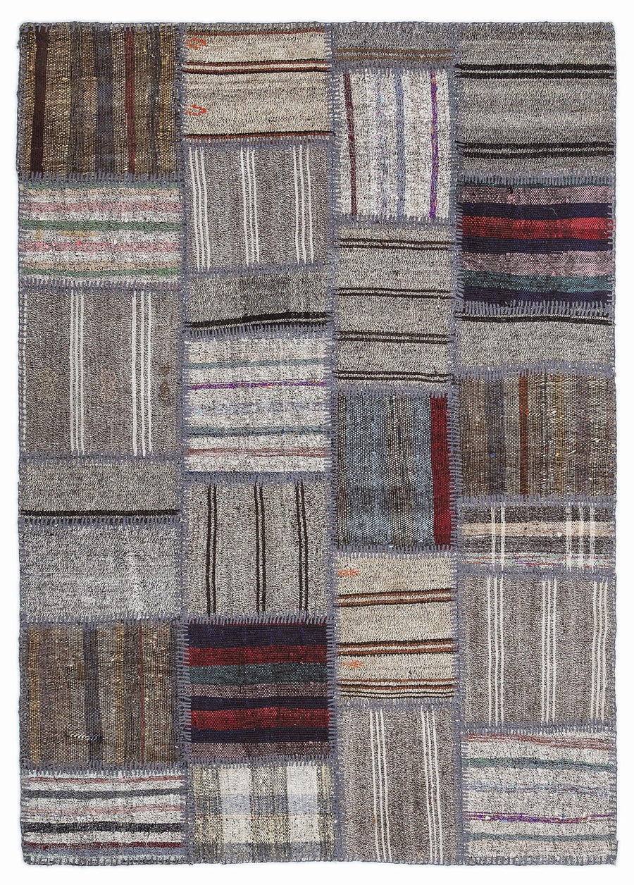 Bej Geometrik Modern Yün Halı 160x230