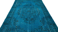 Turkuaz El Dokuma Halı Madalyonlu Siyah Detaylı Kök Boyalı 175x326 cm 13281
