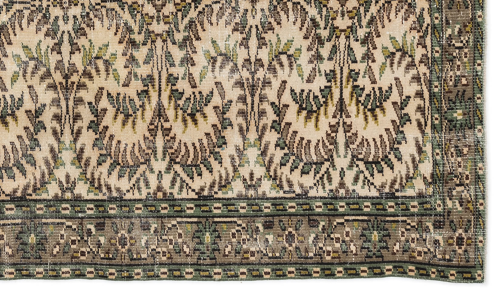 Atina Krem Eskitme Yün El Dokuma Halısı 138 x 237 Apex Unique