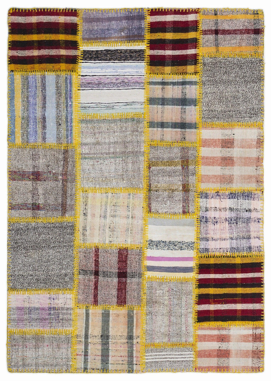 Bordo Anadolu Bohem Geometrik Yün Halı 160x230 - Özel Seri