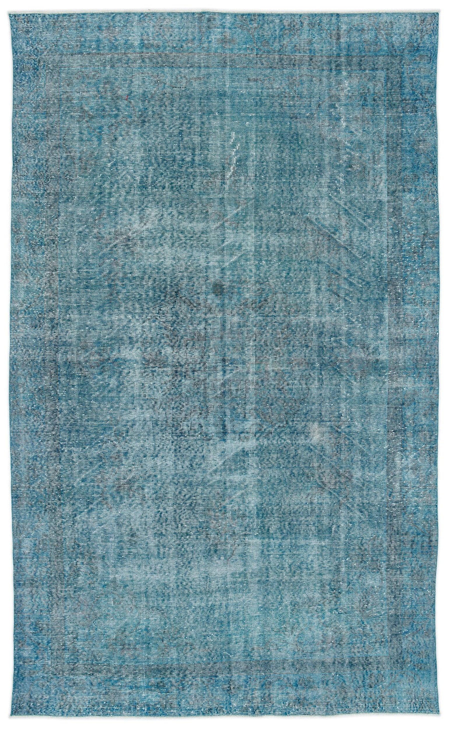 Blue and Grey Melange Hand-Knotted Wool Rug 180x296 cm (5'11" x 9'9") – in the hallway