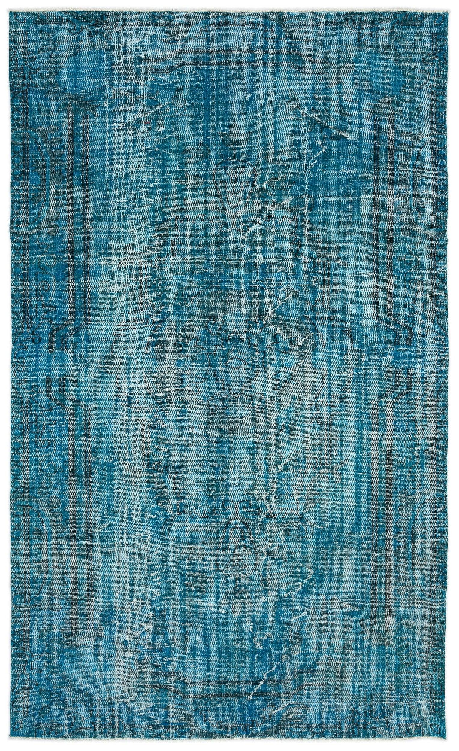 Beyaz Gri Eskitme Madalyonlu Yün Halı 170x285