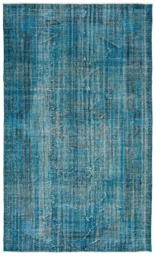 Beyaz Gri Eskitme Madalyonlu Yün Halı 170x285