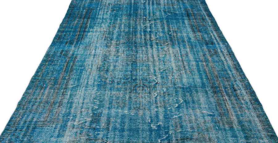 Beyaz Gri Eskitme Madalyonlu Yün Halı 170x285