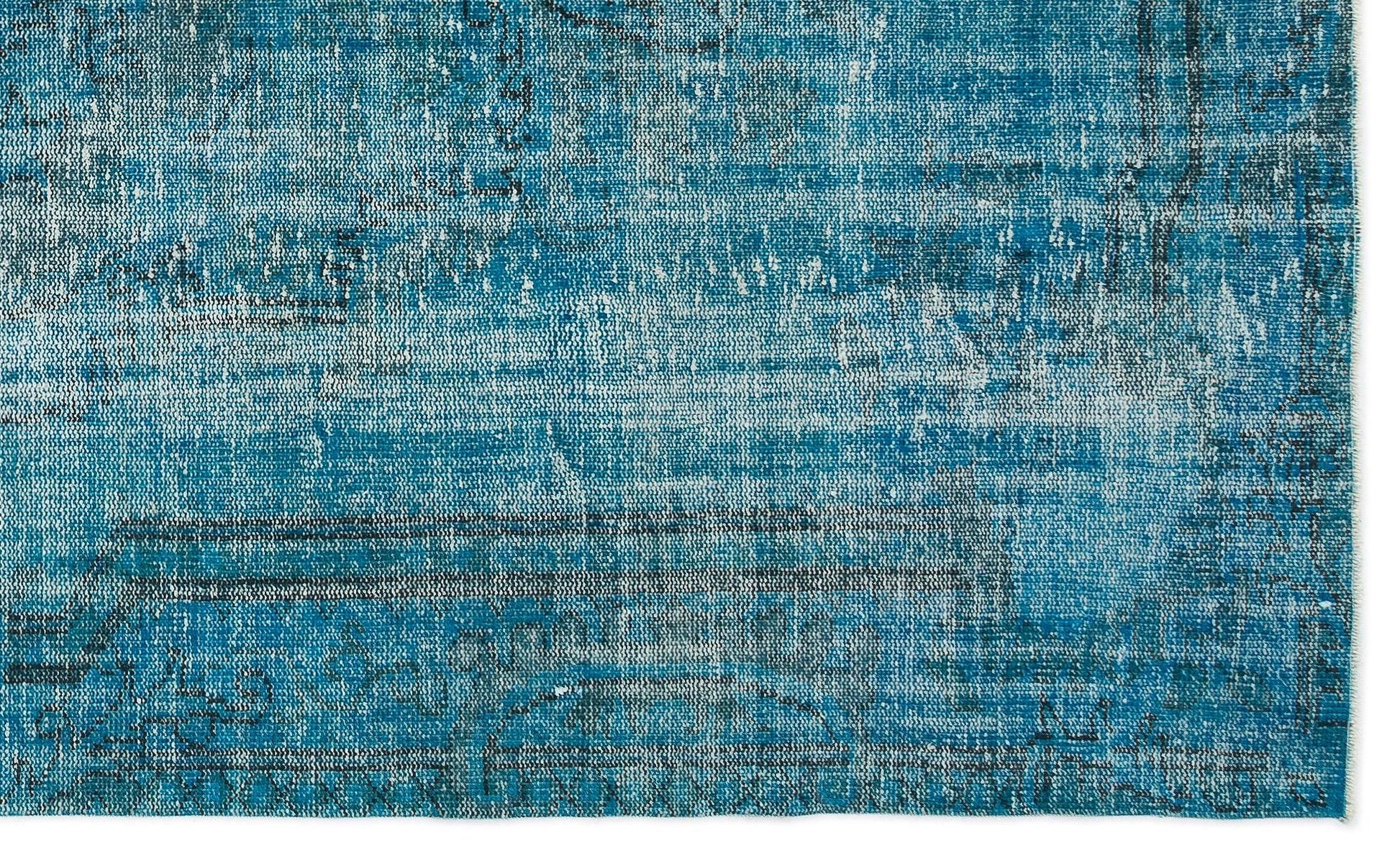 Beyaz Gri Eskitme Madalyonlu Yün Halı 170x285