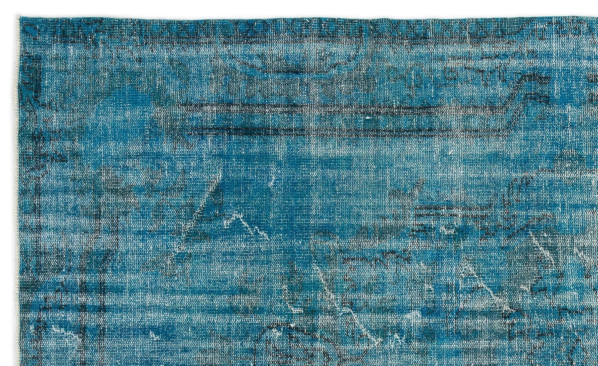 Beyaz Gri Eskitme Madalyonlu Yün Halı 170x285