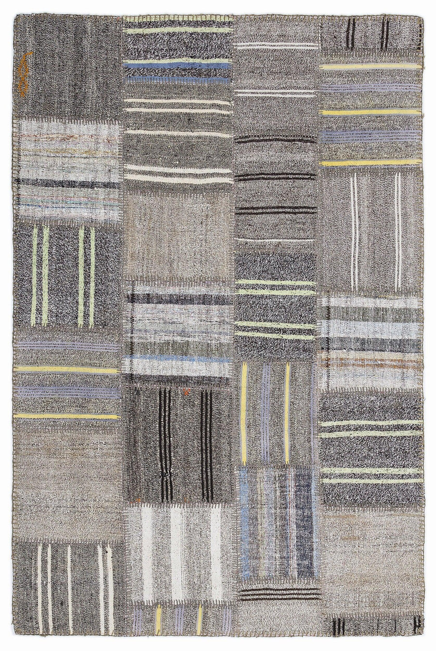 Gri Anadolu Bohem Modern Yün Halı 160x230 - Özel Seri