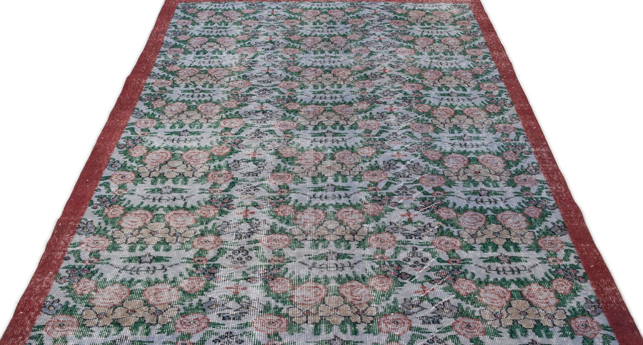 Yeşil Isparta Bohem Madalyonlu Yün Halı 160x280 - Özel Seri