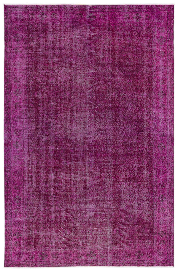 Pembe Isparta Eskitme Klasik Yün Halı 191x292 - Özel Seri