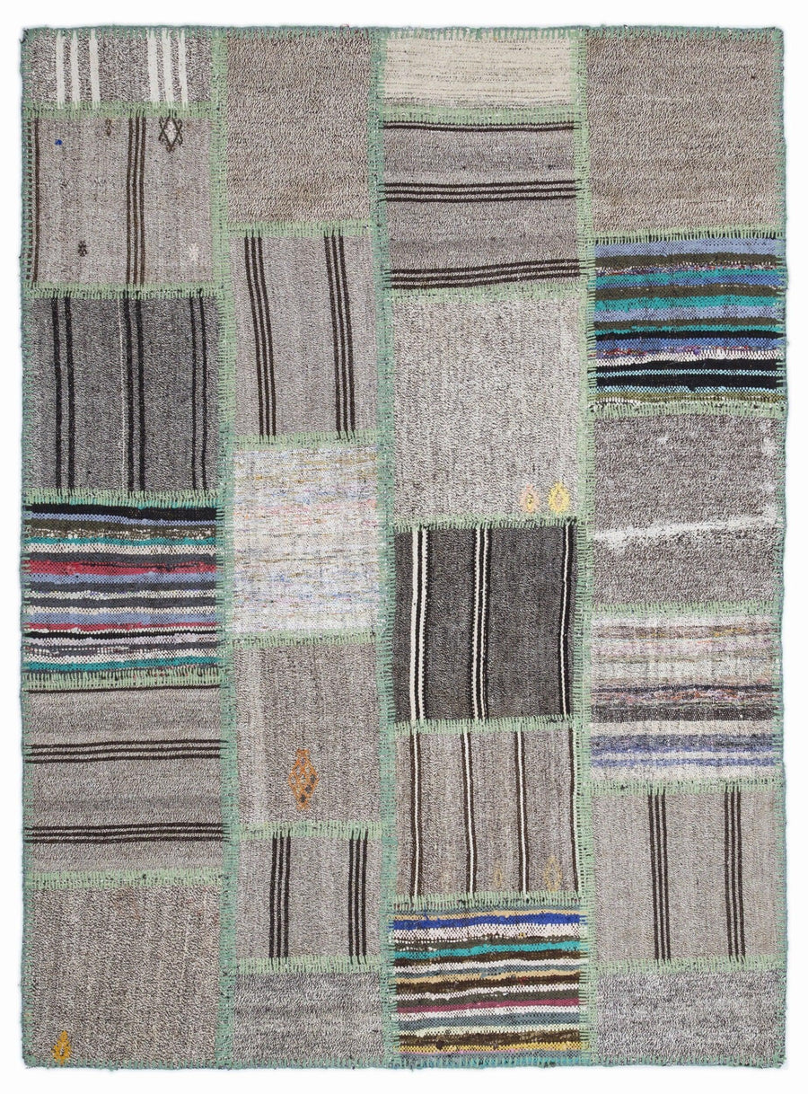 Gri Anadolu Bohem Modern Yün Halı 160x230 - Özel Seri