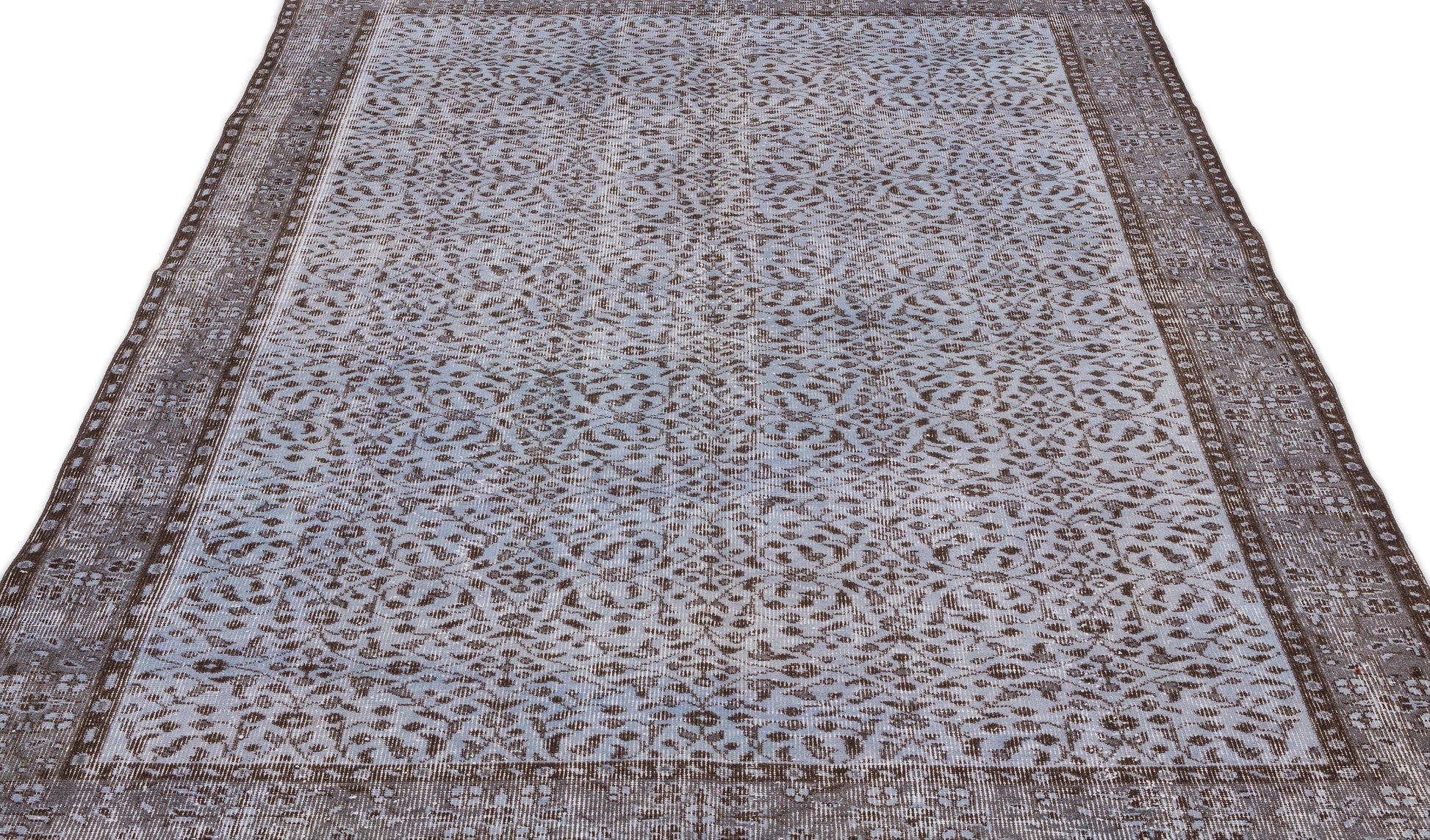 Atina Mavi Eskitme Yün El Dokuma Halısı 165 x 276 Apex Unique