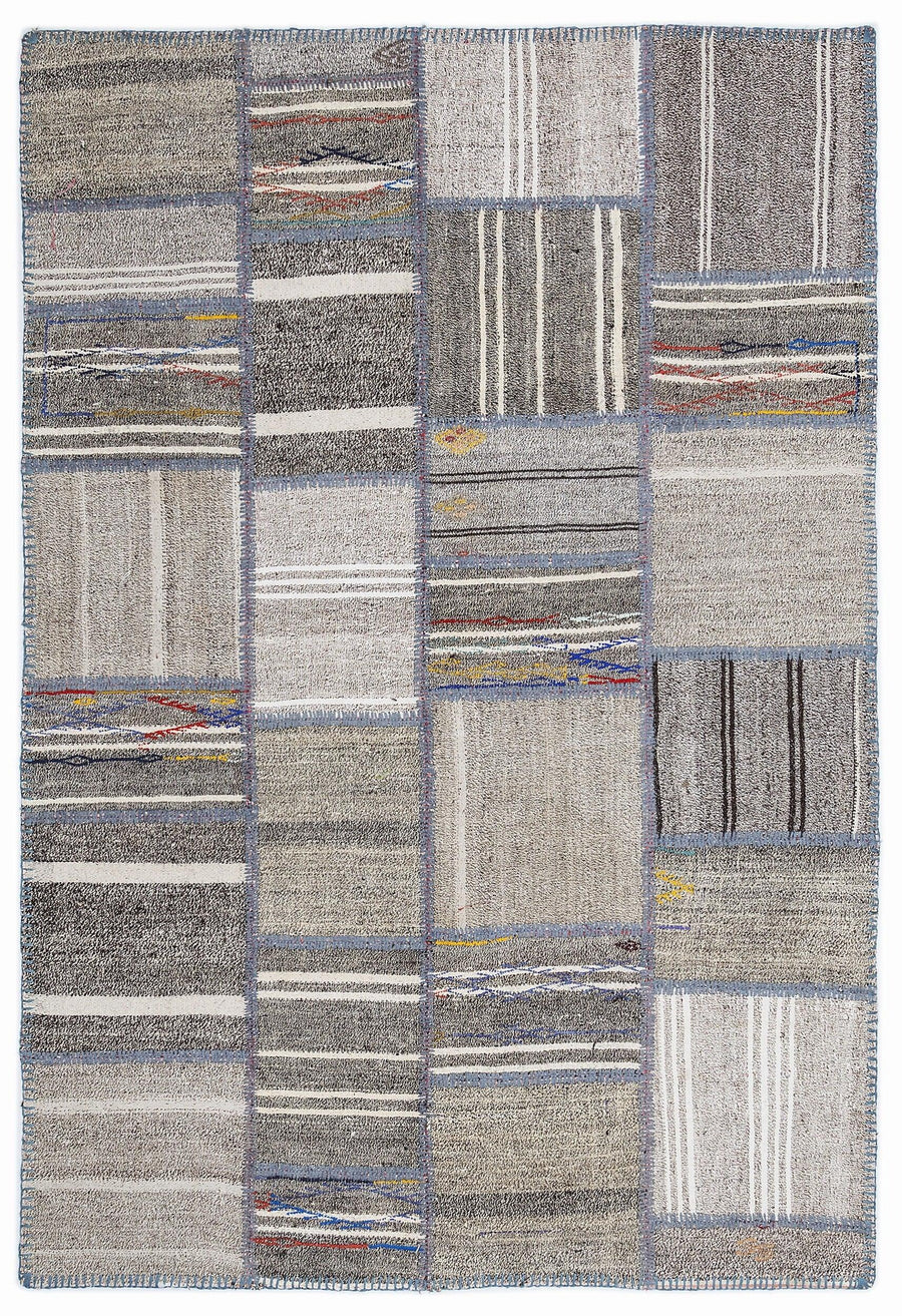 Bej Geometrik Modern Yün Halı 160x230