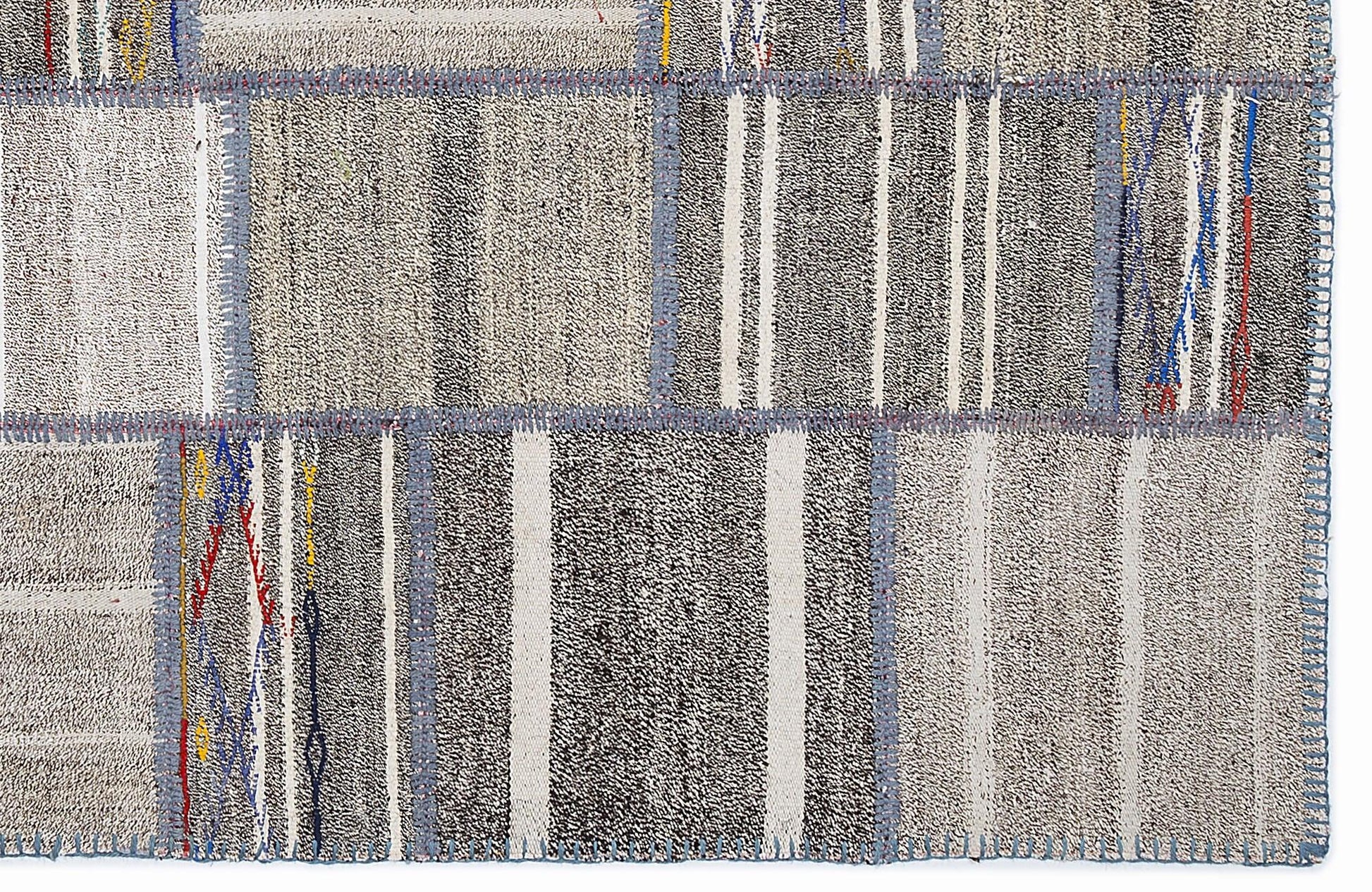 Bej Geometrik Modern Yün Halı 160x230