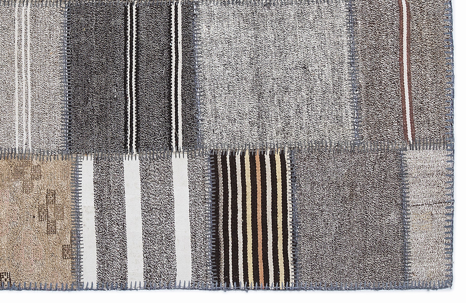 Teselya Bej Çizgili Yün El Dokuma Halısı 160 x 230 Apex Unique