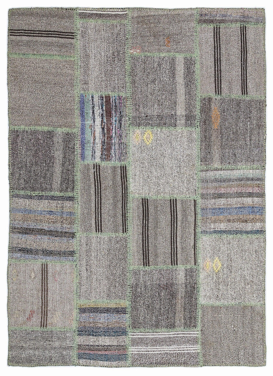 Bej Anadolu Geometrik Modern Yün Halı 160x230 - Özel Seri