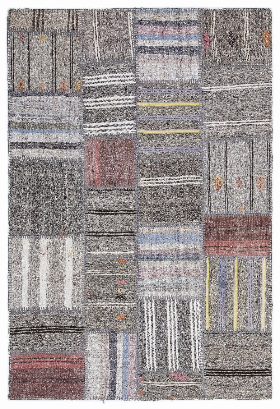 Bej Bohem Geometrik Yün Halı 160x230