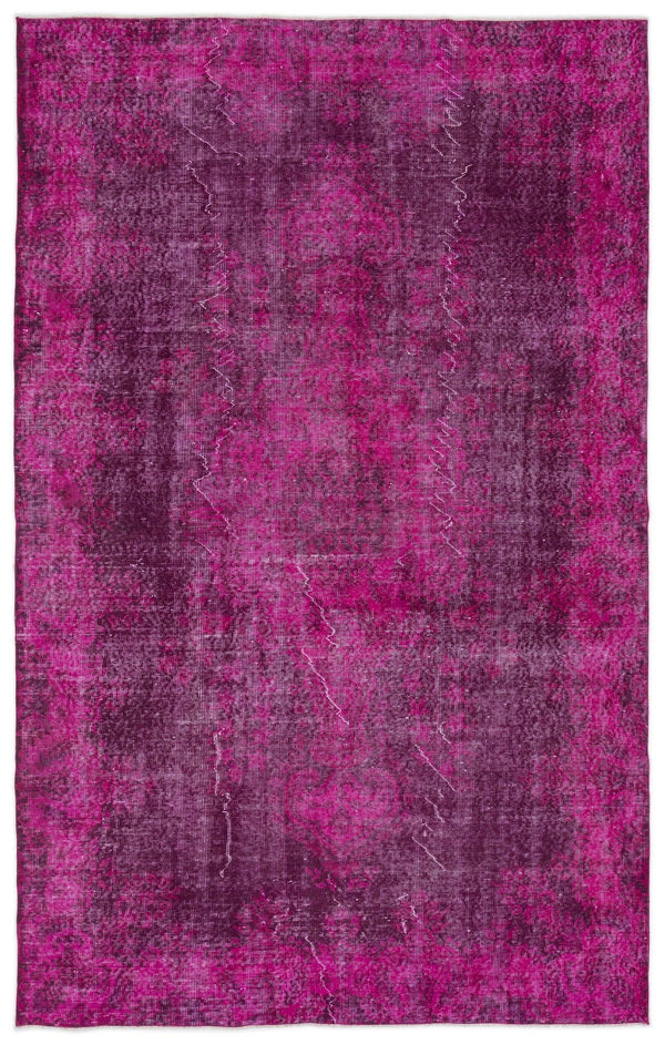 Pembe Anadolu Eskitme Madalyonlu Yün Halı 173x277 - Özel Seri