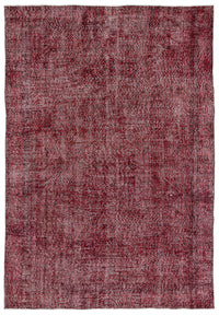 Bordeauxroter Wollteppich mit abstraktem Muster 214x310 cm