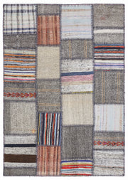 Teselya Bej Çizgili Yün El Dokuma Halısı 160 x 230 Apex Unique