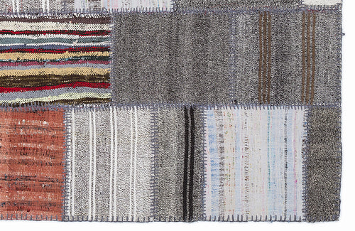 Teselya Gri Patchwork Yün El Dokuma Halısı 160 x 230 Apex Unique