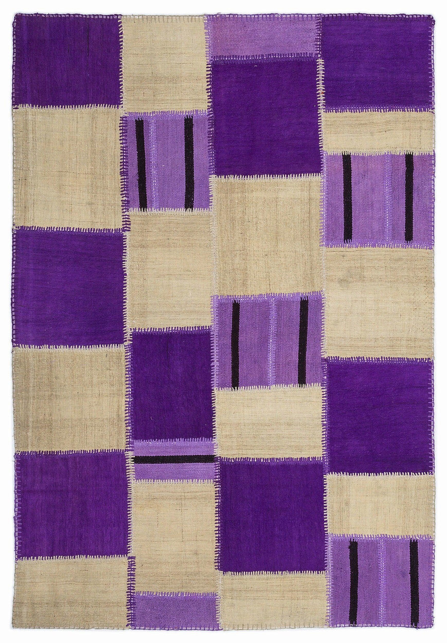 Bej Krem Anadolu Geometrik Modern Yün Halı 160x230 - Özel Seri