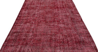 Burgundy and Grey Abstract Vintage Wool Rug 171x287 cm (5'7" x 9'5")