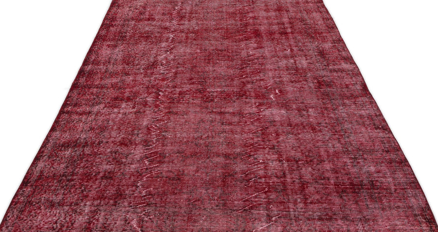 Kırmızı Anadolu Eskitme Geometrik Yün Halı 171x287 - Özel Seri