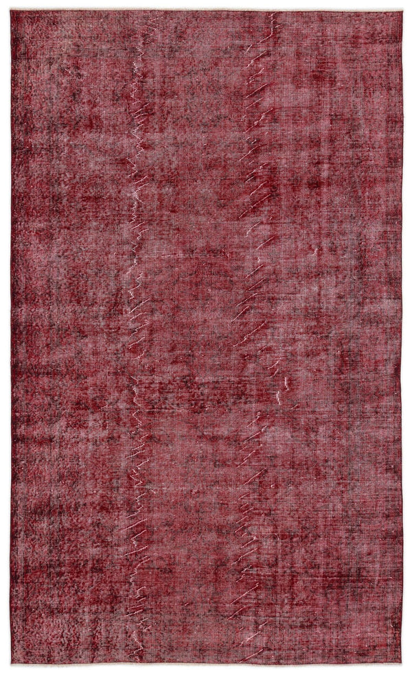 Kırmızı Anadolu Eskitme Geometrik Yün Halı 171x287 - Özel Seri