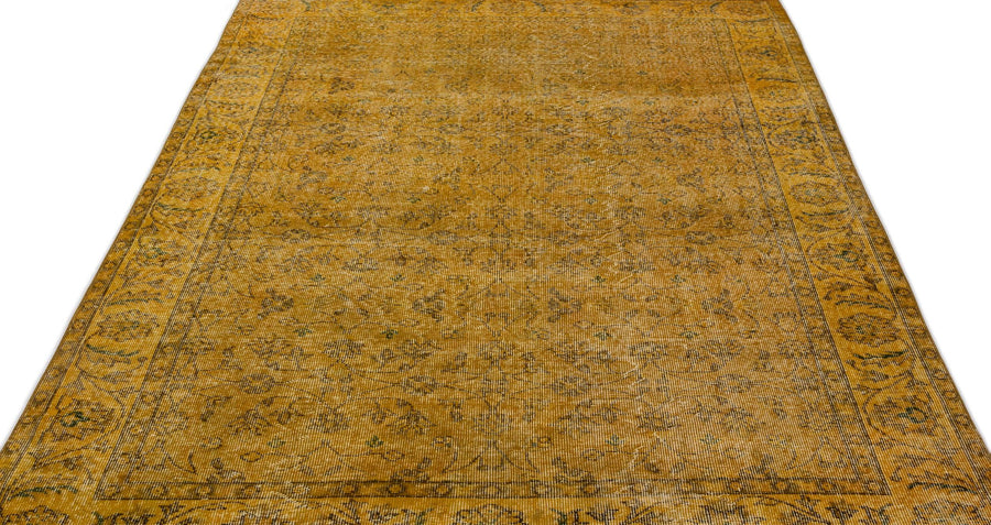 Sarı Bohem Eskitme Yün Halı 165x264