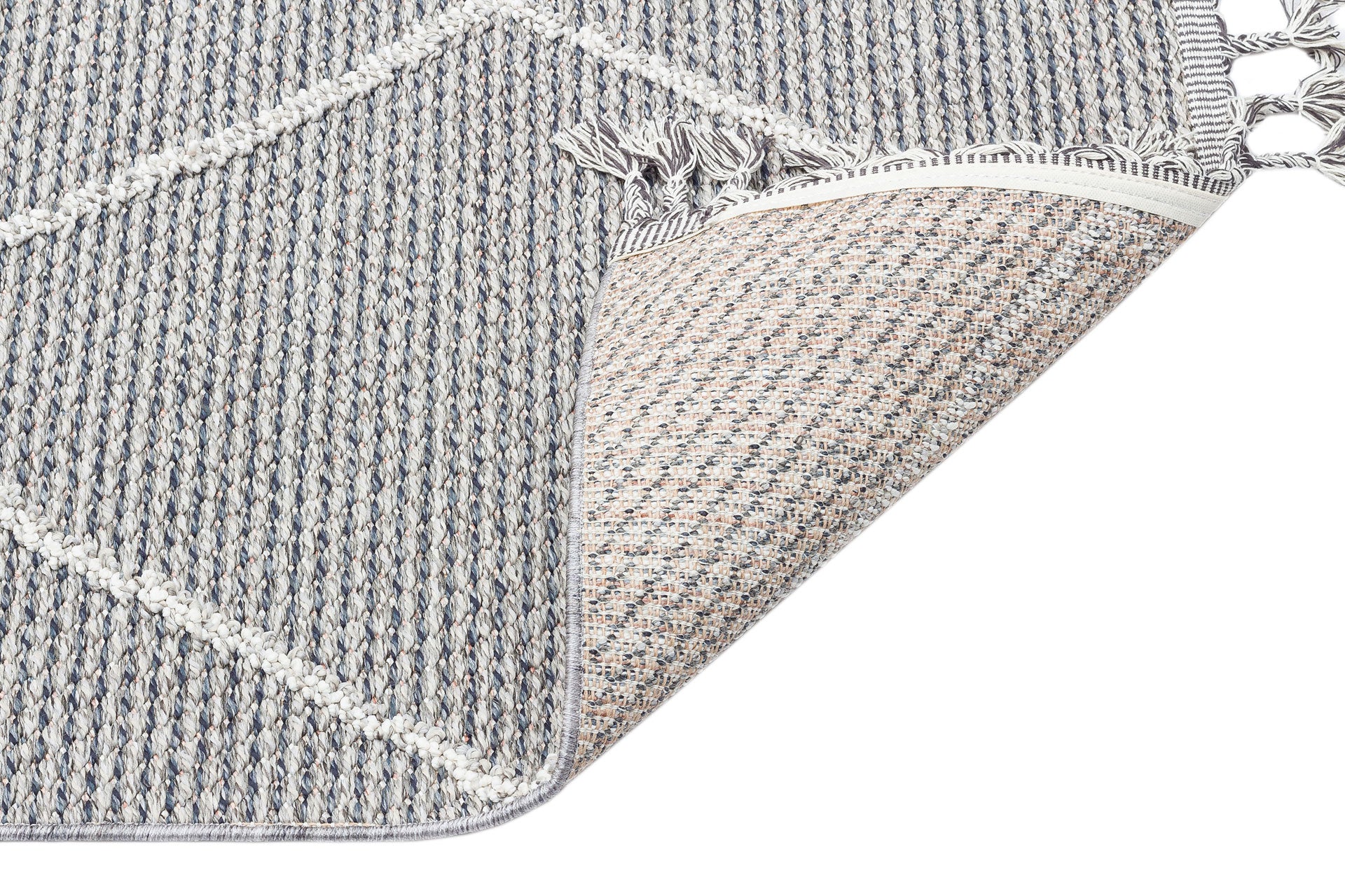 Pordenone Gri Geometrik Hav Toz Vermez Hasır Dokuma Modern Makine Halısı Eko