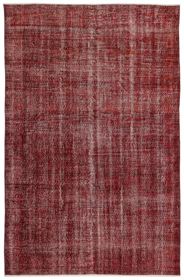 Kırmızı Anadolu Eskitme Geometrik Yün Halı 208x316 - Özel Seri