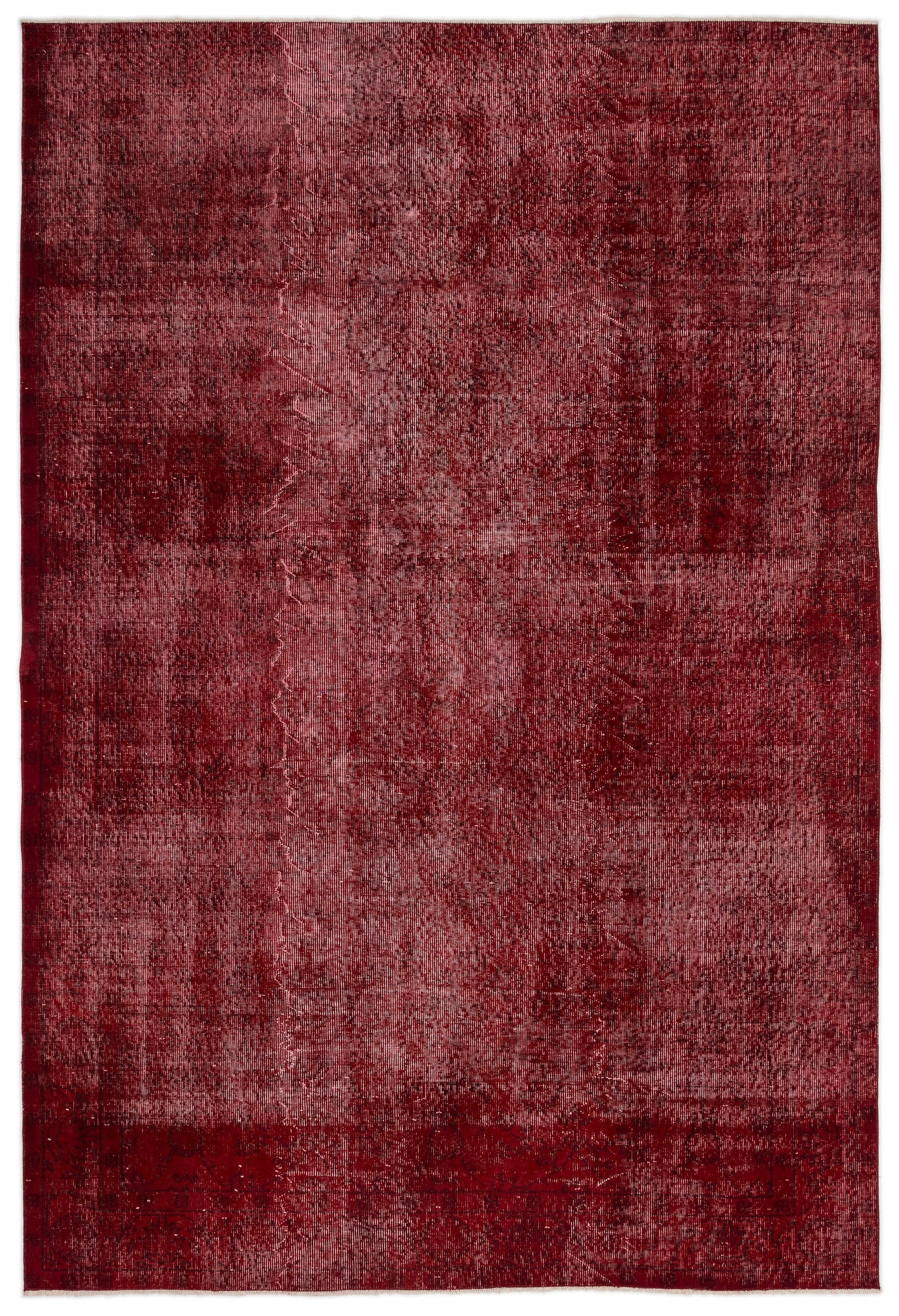 Atina Kırmızı Eskitme Yün El Dokuma Halısı 207 x 311 Apex Unique