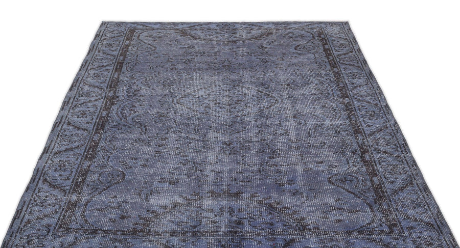 Mavi Anadolu Eskitme Madalyonlu Yün Halı 163x253 - Özel Seri