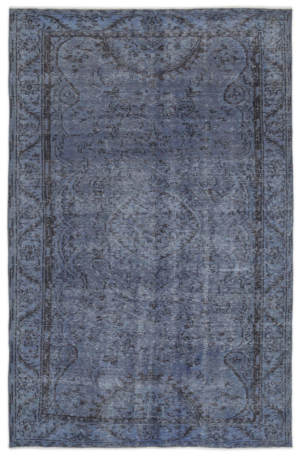 Mavi Anadolu Eskitme Madalyonlu Yün Halı 163x253 - Özel Seri