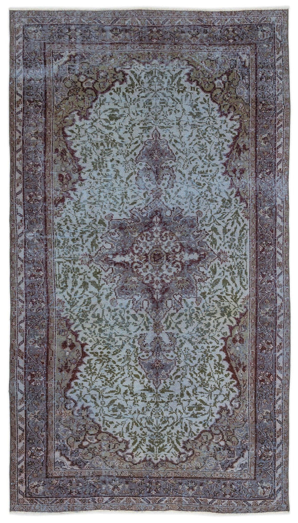 Mavi Anadolu Geometrik Modern Yün Halı 158x286 - Özel Seri