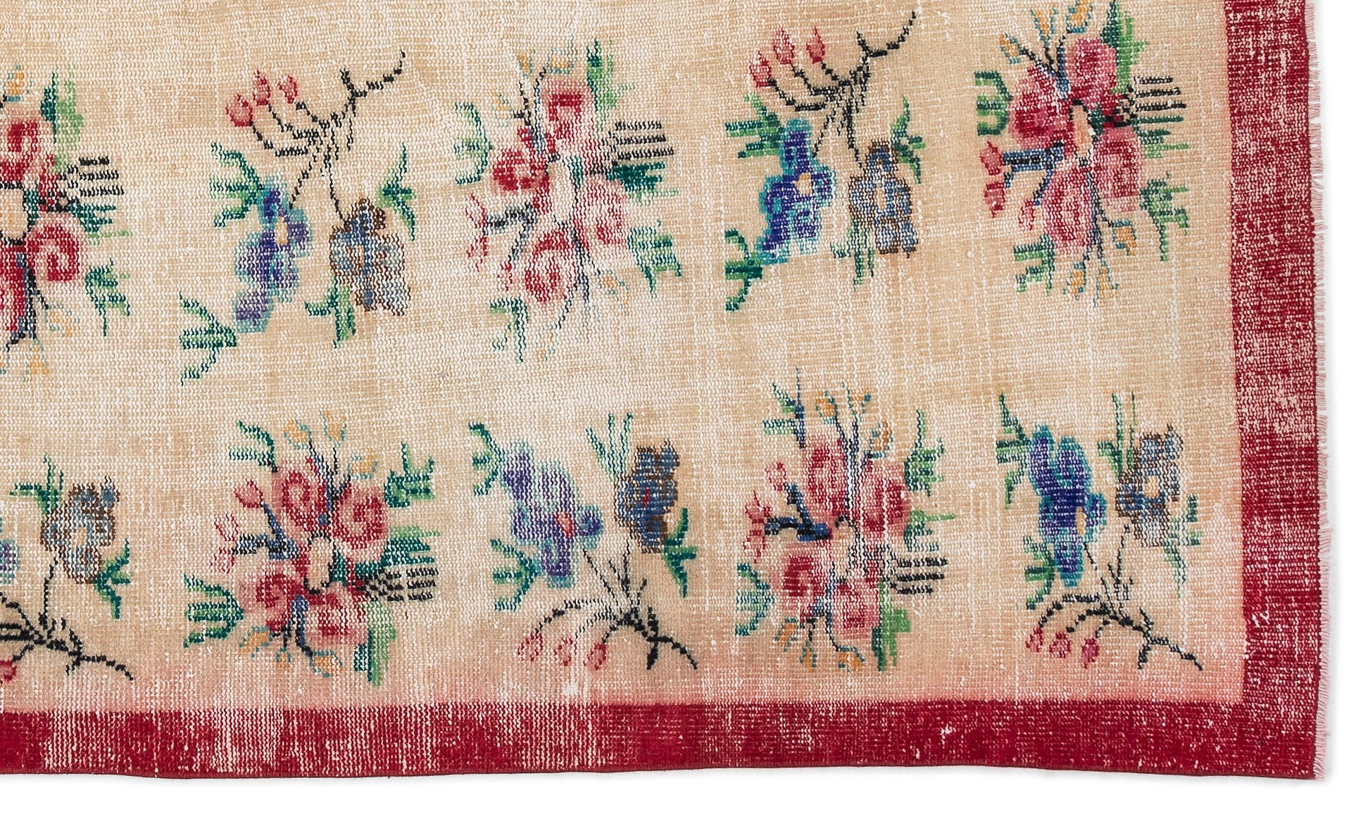 Atina Krem Eskitme Yün El Dokuma Halısı 173 x 310 Apex Unique