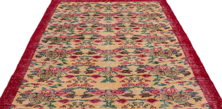 Krem Anadolu Bohem Geometrik Yün Halı 164x275 - Özel Seri