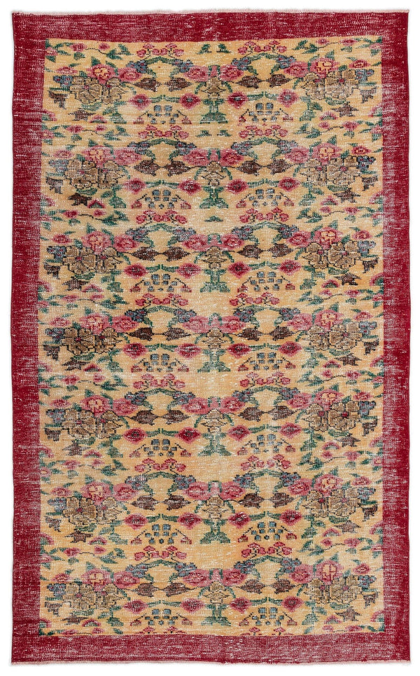 Krem Anadolu Bohem Geometrik Yün Halı 164x275 - Özel Seri