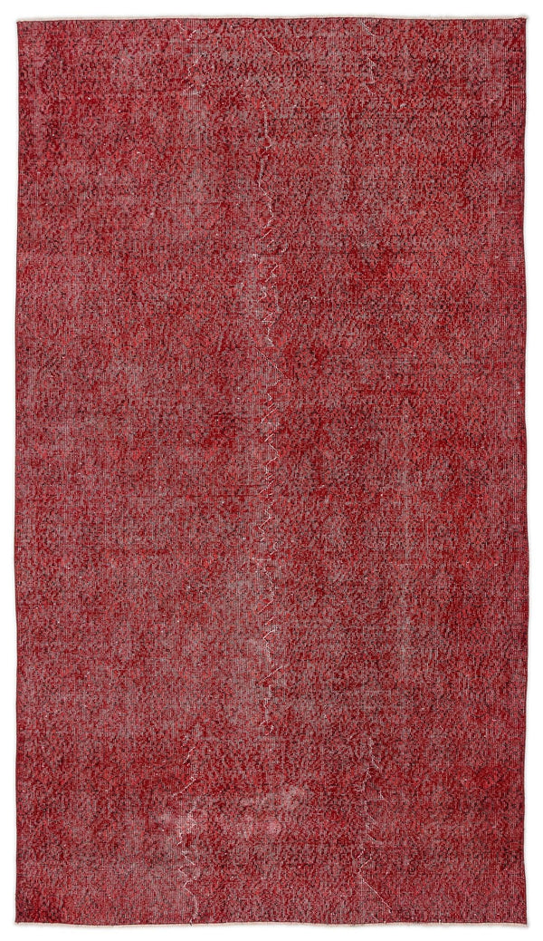 Kırmızı Anadolu Eskitme Geometrik Yün Halı 156x275 - Özel Seri