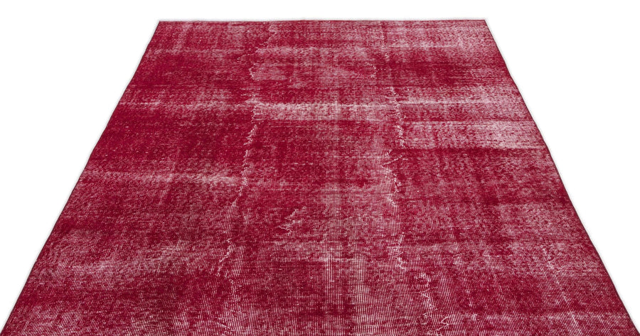 Kırmızı Anadolu Eskitme Geometrik Yün Halı 174x277 - Özel Seri