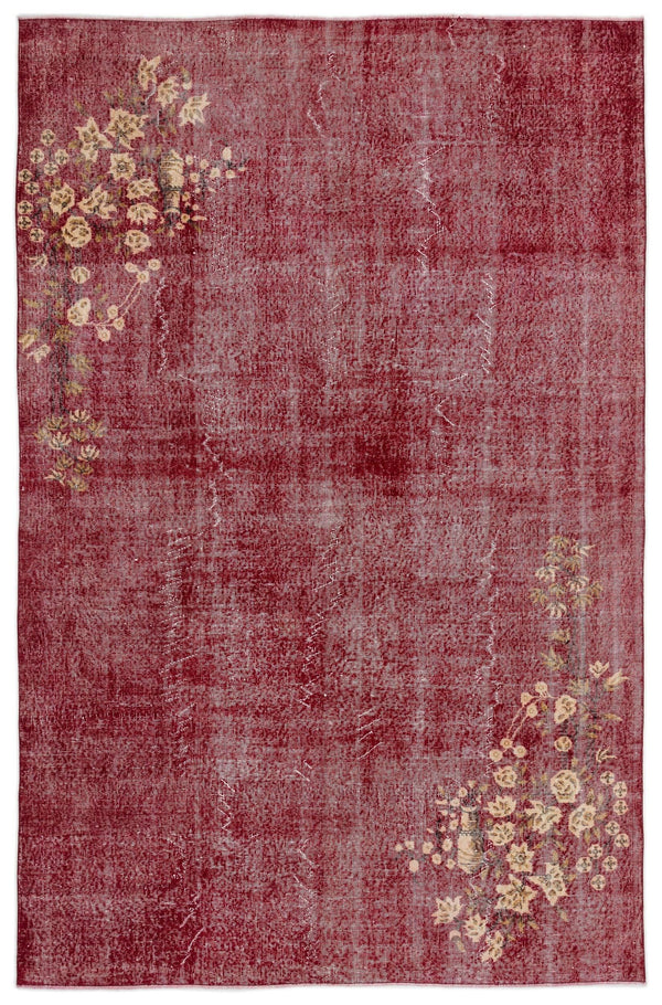 Krem Anadolu Modern Çiçekli Yün Halı 199x305 - Özel Seri