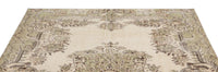 Cream and Green Floral Hand-Knotted Rug 135x167 cm (4'5" x 5'6")